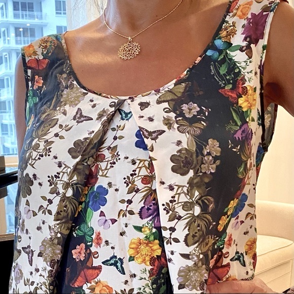 ADRIANA BARRA 🇧🇷 DESIGNER SILK FLORAL TOP - Picture 15 of 15